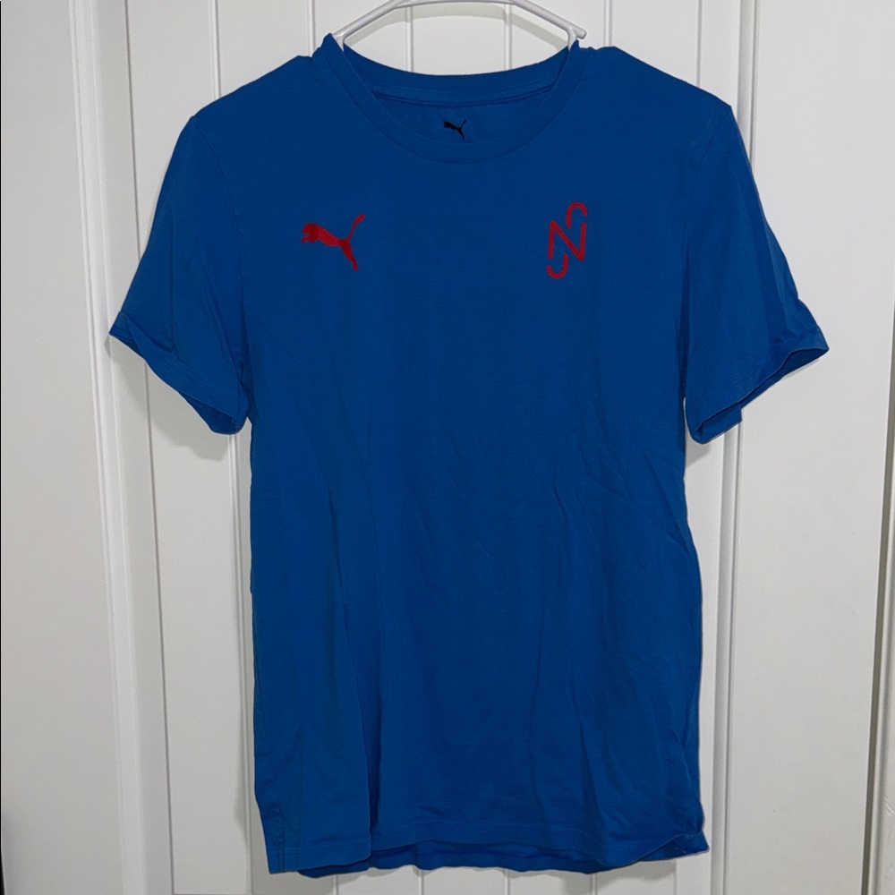 Puma Men’s Royal Blue Short-Sleeve Tee with Red Logos